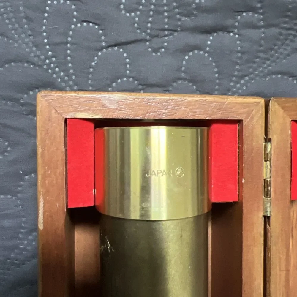 Halley's Comet 1985-1986 Brass Telescope 30x40mm Japan with Wooden Box Vintage